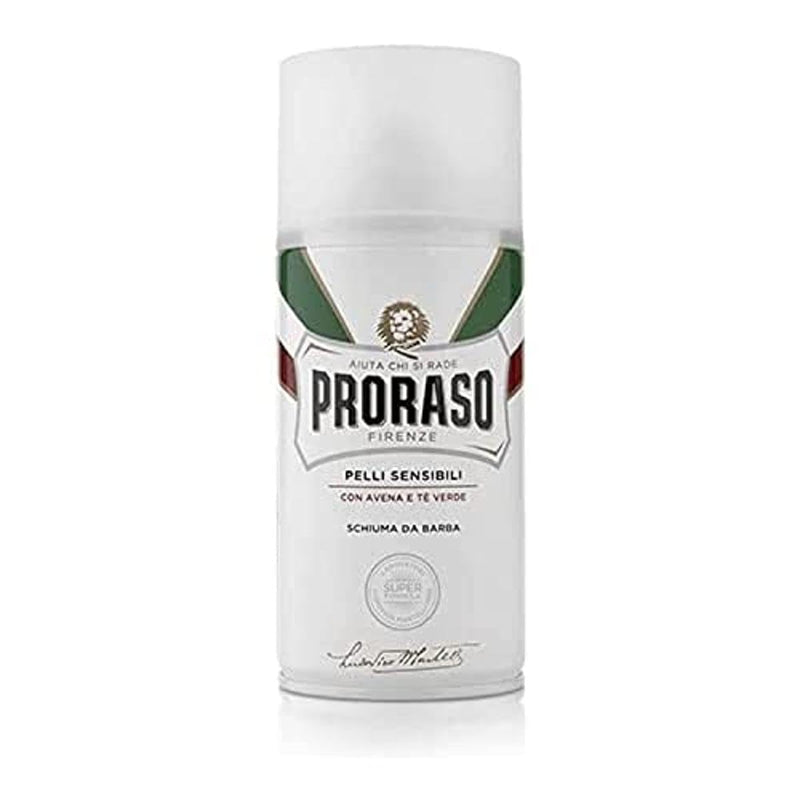 Proraso Shaving Foam Sensitive, 300 ml, shaving foam for men with oat and green tea extracts soothes and prevents irritation, Made in Italy, White Vanilla - NewNest Australia