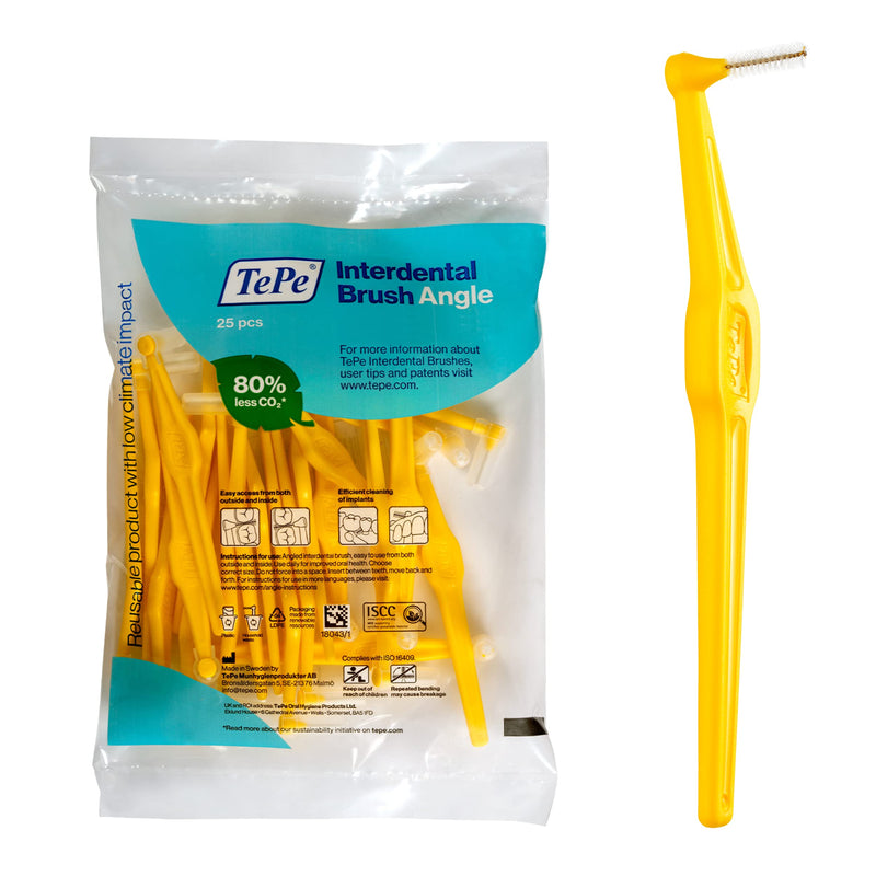 TePe interdental brushes Angle YELLOW 0.7 mm, 25 pieces single - NewNest Australia