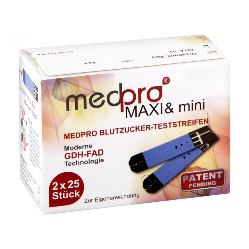 Medpro Maxi & Mini Blood Sugar Test Strips Single 2 x 25 Pieces - NewNest Australia
