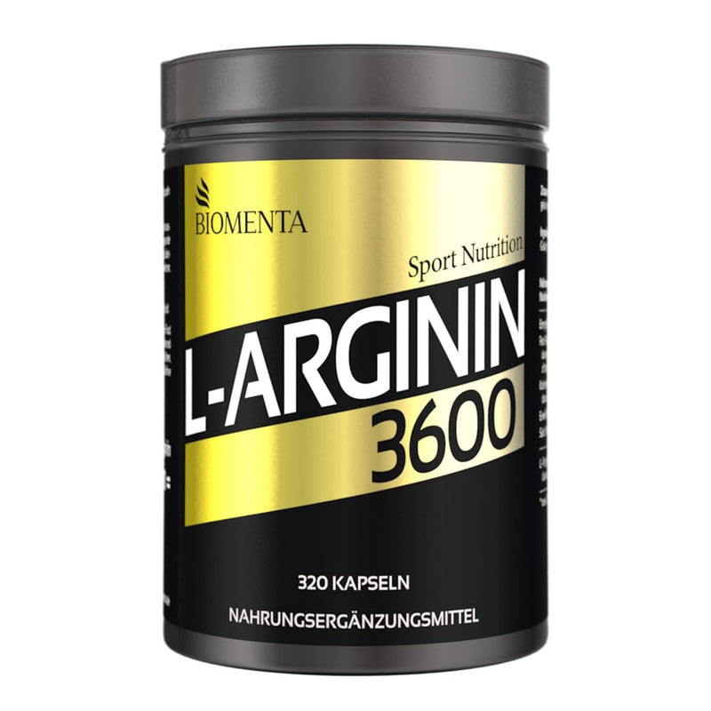BIOMENTA L-Arginine 3600 - 320 arginine capsules high dosage with 913 mg amino acid/capsule - storage pack - premium quality - NewNest Australia