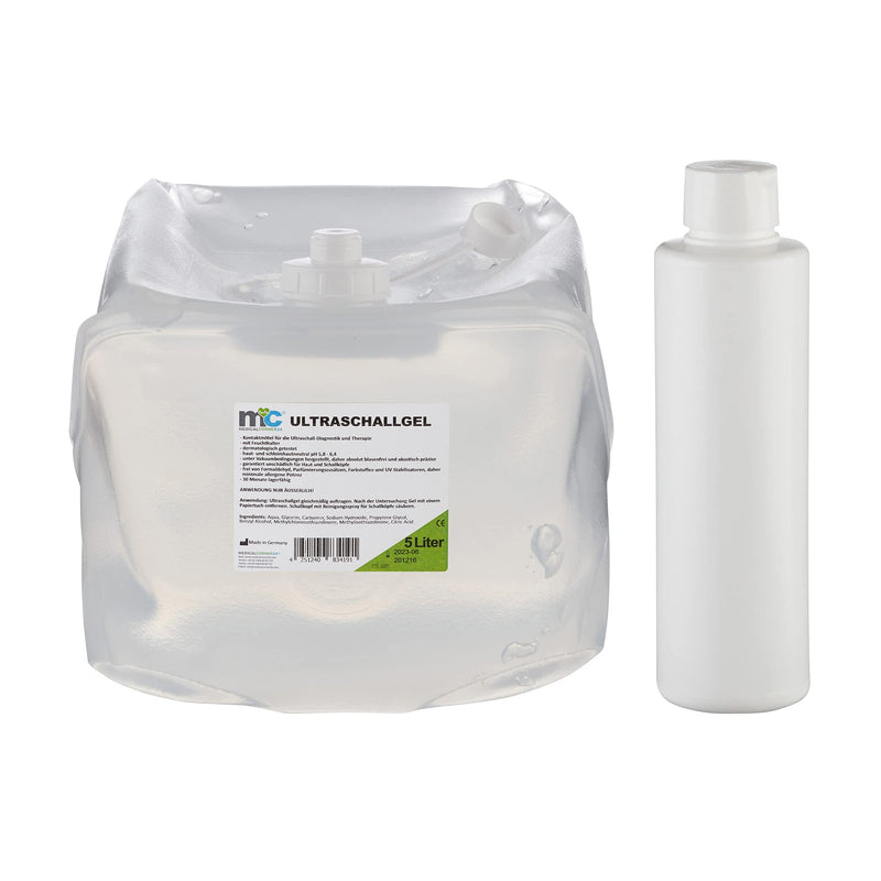 Ultrasound gel, contact gel, 5 liter Cubitainer with empty bottle, sonography conductive gel, ultrasound gel - NewNest Australia