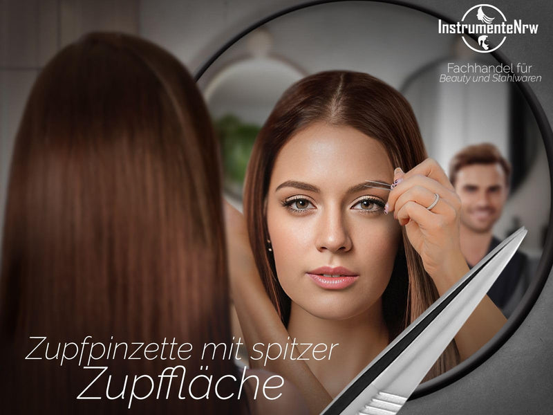 Tweezers, pointed hair plucking tweezers with ribbing on the handle - NewNest Australia