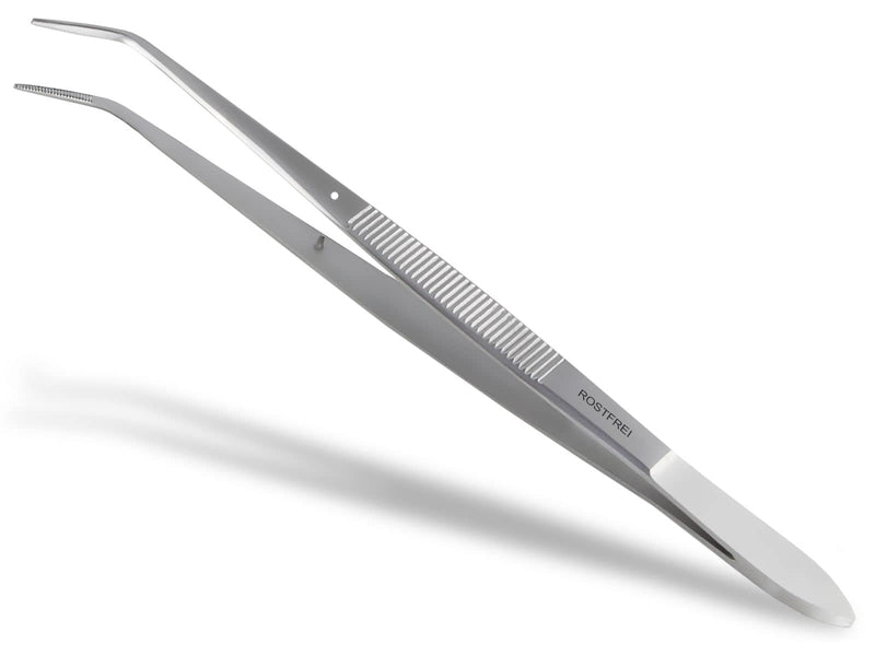 Curved tweezers with guide pin made of stainless steel, 15 cm - NewNest Australia