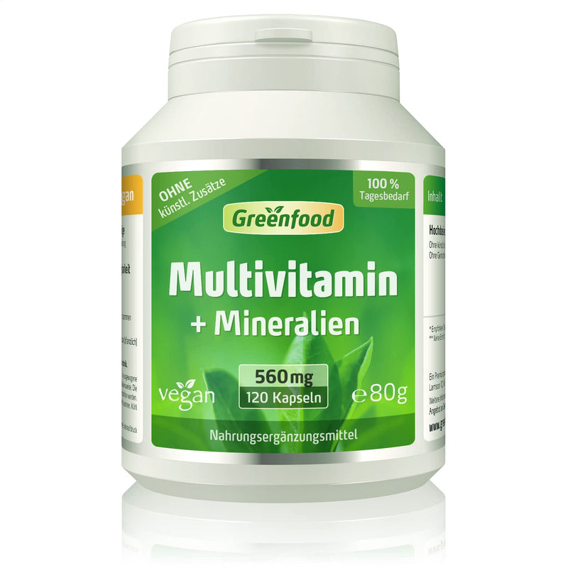 Multivitamin + Minerals, 560 Mg, High Dosage, 120 Capsules - All Important Vitamins (Daily Requirements), Minerals And Trace Elements. With High Bioavailability. No Artificial Additives. Vegan. - NewNest Australia