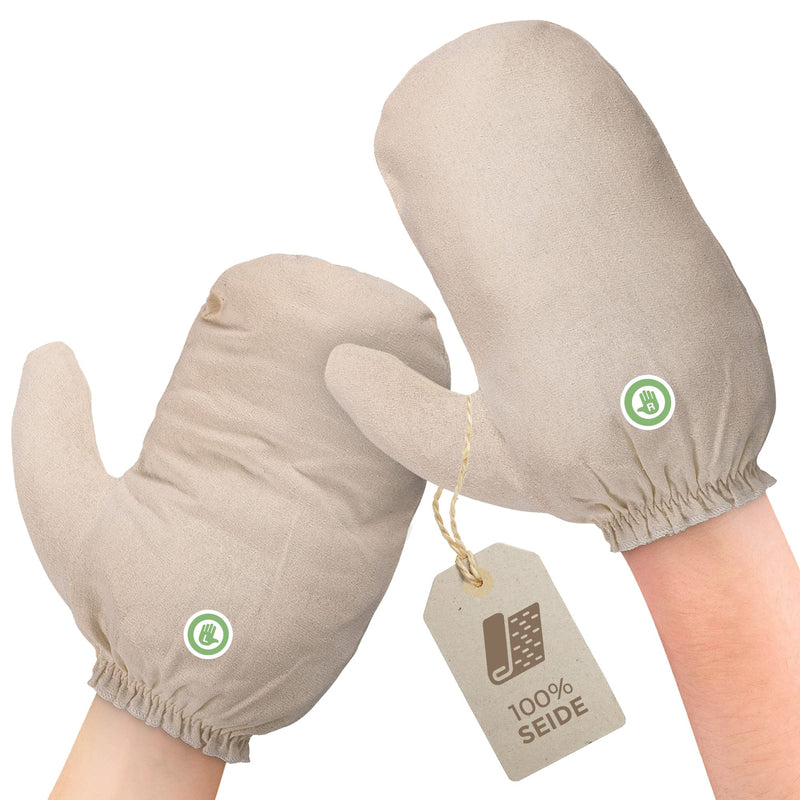 Garshan silk gloves made of raw silk | For effective dry massage, Ayurveda, peeling & Garshan massage | One size | Quality from MASSAGE-EXPERT 100% raw silk - NewNest Australia