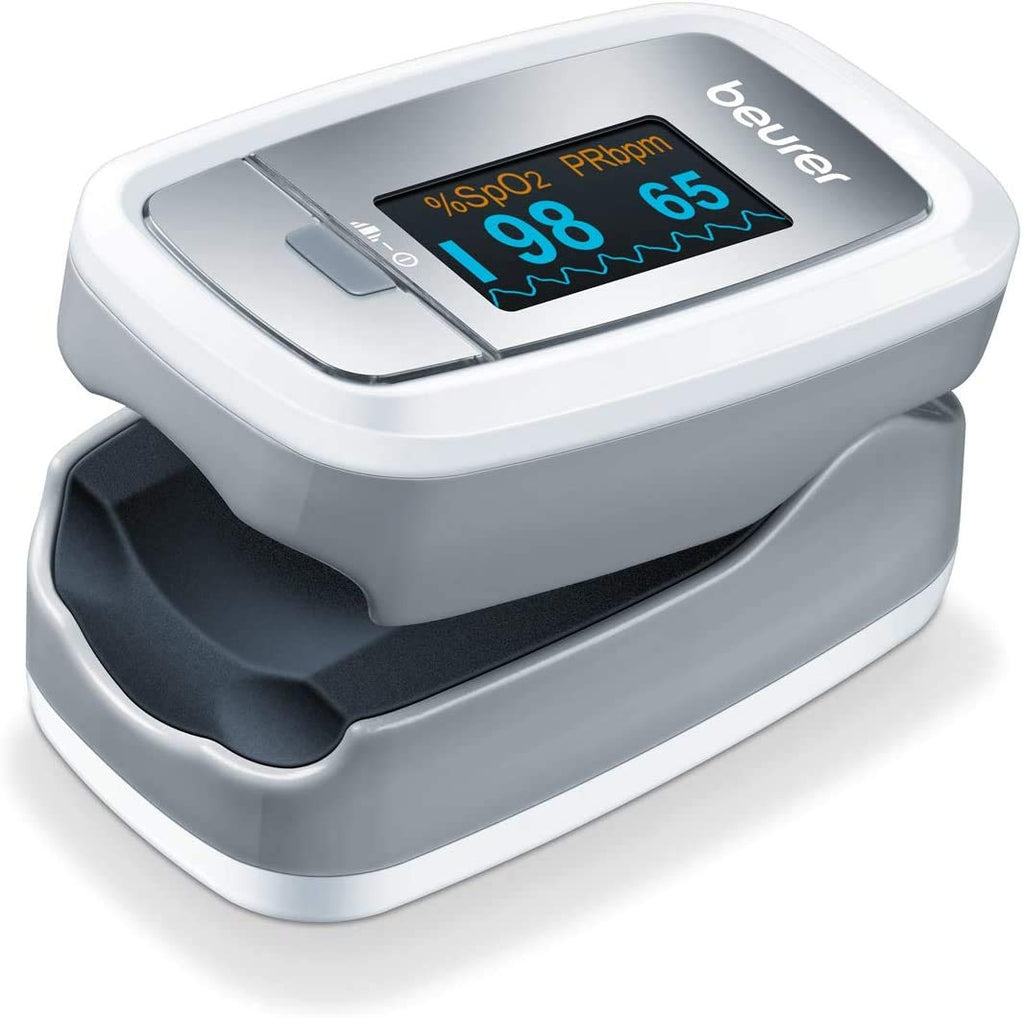 Beurer PO 30 pulse oximeter (gray / white, determination of heart rate and arterial oxygen saturation) 61 x 36 x 32 mm | Pack of 1 gray single - NewNest Australia