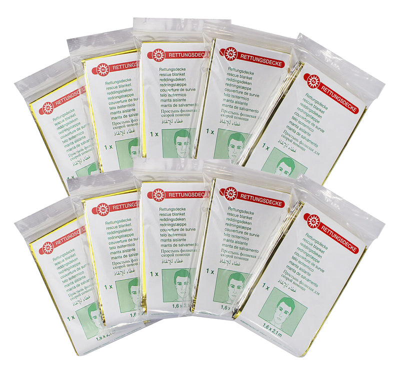 Nobamed emergency blankets 20 pieces gold/silver size 1.6 mx 2.1 m - NewNest Australia