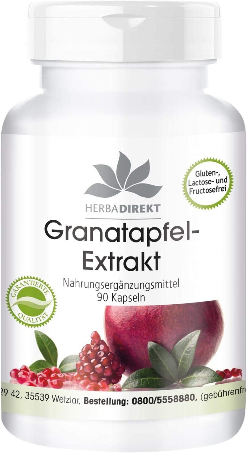 Pomegranate extract 500mg - high dosage - with 40% ellagic acids - vegan - 90 capsules | HERBADIREKT by Warnke vital substances - NewNest Australia