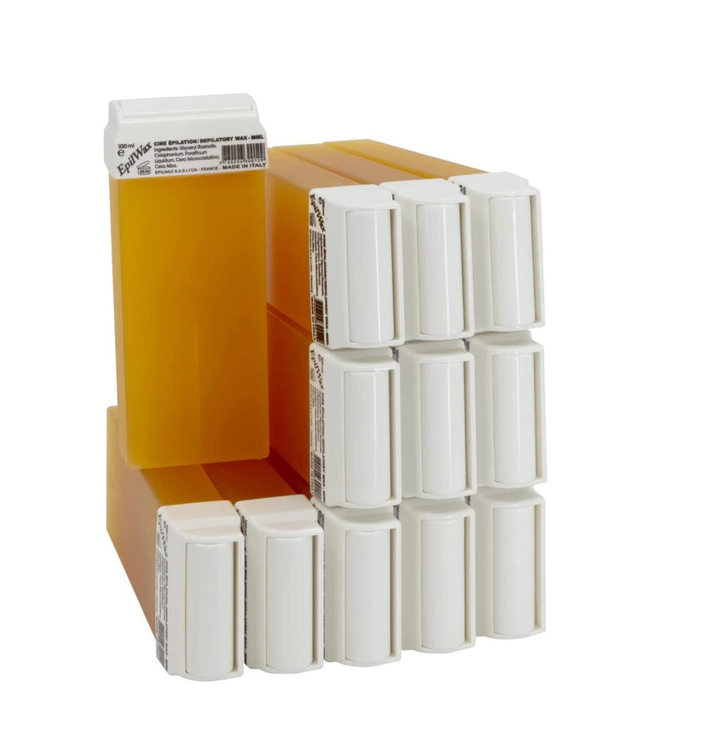 EpilWax Wax Cartridges Set with 12 Honey Warm Wax Cartridges for Hair Removal Depilatory Wax 100 ml Roll-on Refill 100.00 ml (Pack of 12) - NewNest Australia