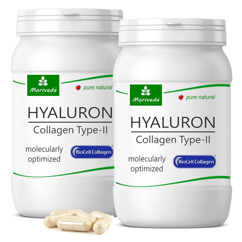 MoriVeda BioCell® Collagen capsules I 120 pieces I with collagen II, hyaluronic acid and condroitin sulfate with high bioavailability I for skin, hair and joints I Biocell® Collagen made in Germany I 2x60 BioCell 120 pieces (pack of 2) - NewNest Australia