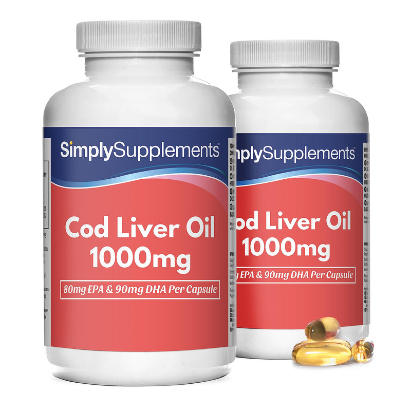 Cod liver oil 1000mg - 360 capsules - supply for up to 1 year - SimplySupplements - NewNest Australia