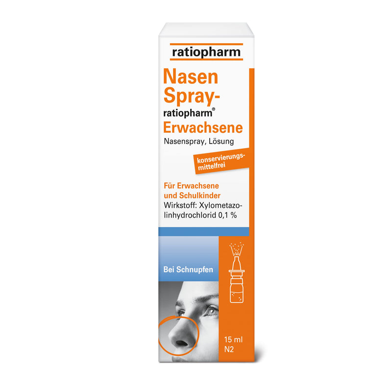 NasenSpray-ratiopharm® Erwachsene: Nasenspray zur Abschwellung der Nasenschleimhaut bei Schnupfen. Befreit schnell und effektiv die verstopfte Nase, 15 ml 15 ml (1er Pack) - NewNest Australia