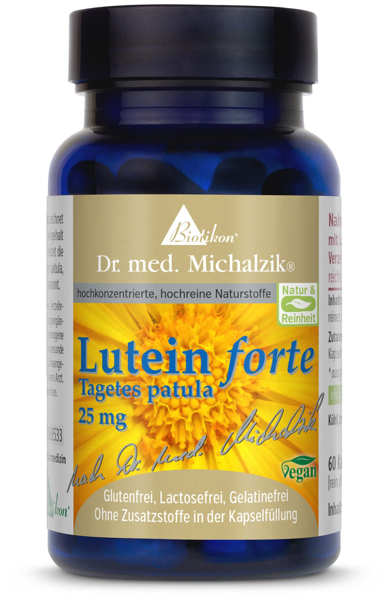 Lutein forte according to Dr. med. Michalzik - without additives 25 mg of pure lutein per capsule from BIOTIKON® - NewNest Australia