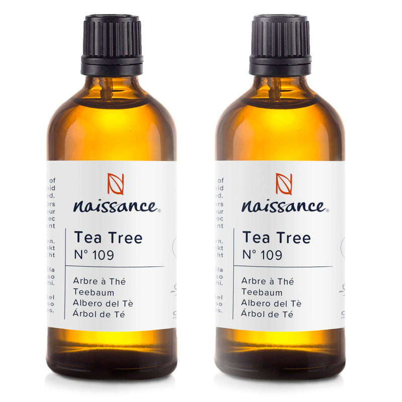 Naissance Tea Tree Oil (No. 109) - 200Ml (2X100Ml) - Natural Essential Oil - 100% Natural For Natural Cosmetics, Aromatherapy, Fragrance Lamp - Fragrance Oil For Aroma Diffusers - NewNest Australia
