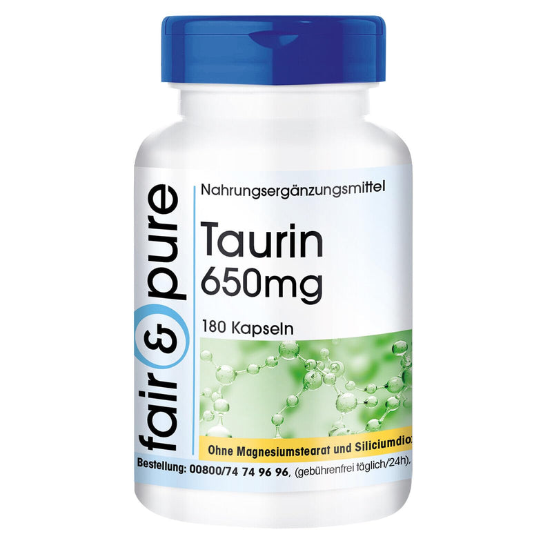 Fair & Pure® - Taurine capsules 650mg - vegan - without magnesium stearate - 180 capsules - NewNest Australia