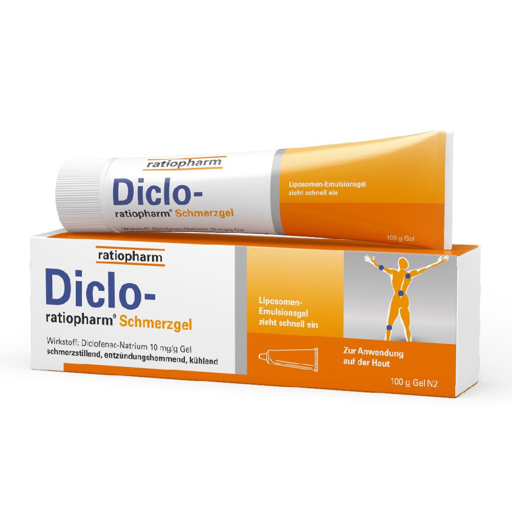 Diclo-ratiopharm® pain gel: pain-relieving, anti-inflammatory gel for rheumatic diseases, joint pain, bruises and strains. Diclofenac sodium. 100g 100g (pack of 1) - NewNest Australia