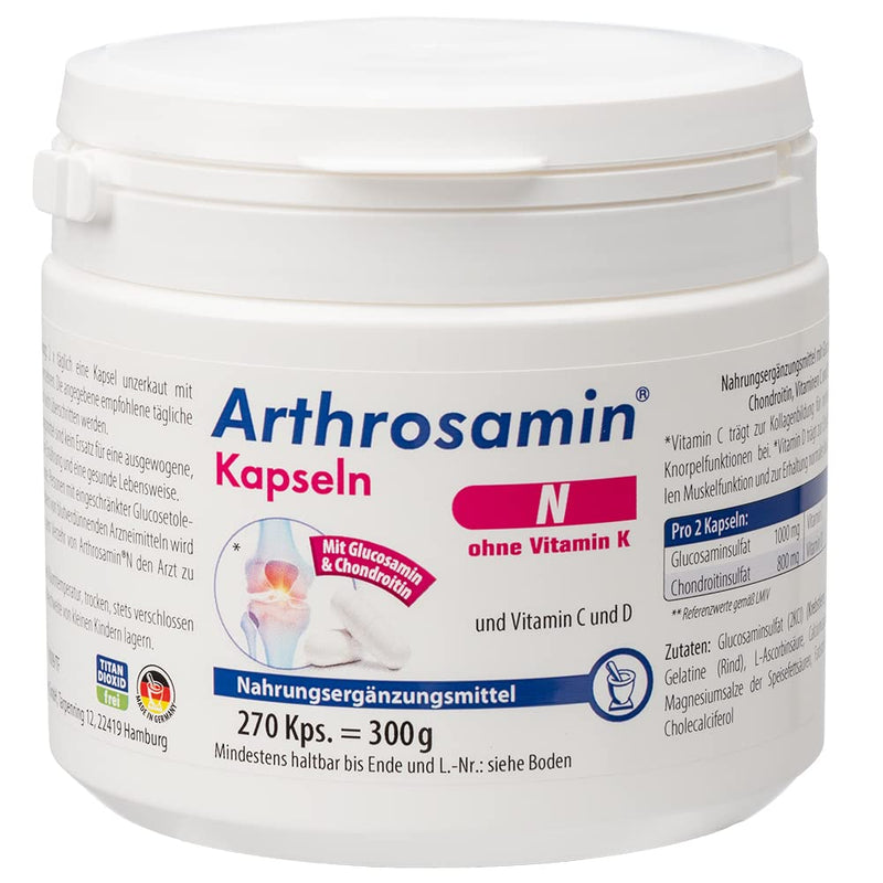 Arthrosamin N Joint Capsules Without Vitamin K, High Dose With Glucosamine And Chondroitin For Smooth Joints - The Original From The Pharmacy - Can Also Be Used With Blood Thinners - Economy Pack Of - NewNest Australia