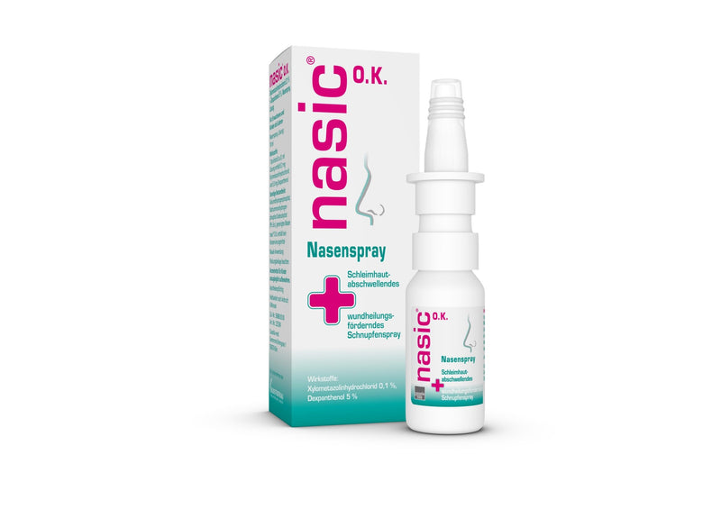 nasic OK nasal spray with the active plus | Decongestant cold spray without preservatives for adults & school children | Nasal spray with xylometazoline & dexpanthenol | 10 ml solution - NewNest Australia