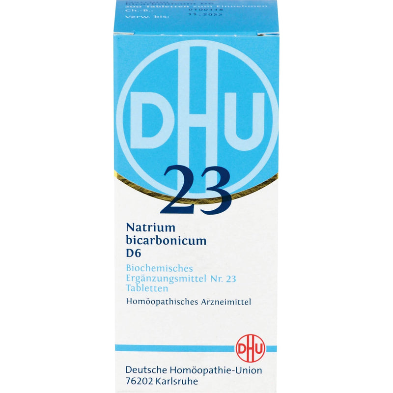 DHU Natrum bicarbonicum D6 biochemical supplement No. 23 - the mineral salt of the acid-base balance - environmentally friendly in a medicine jar, 200 tablets - NewNest Australia
