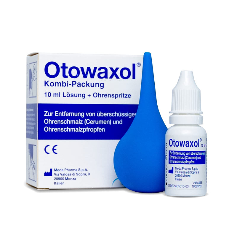 Otowaxol combination pack - ear wax remover for gentle ear cleaning, including ear syringe | Rinse ears with premium ear syringe - NewNest Australia