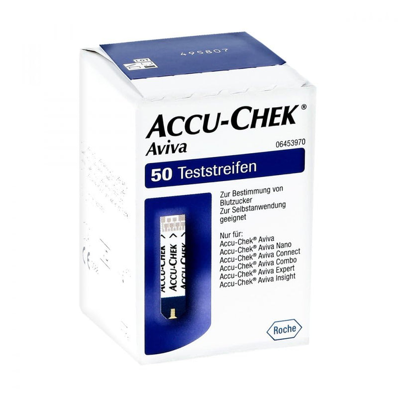 Accu Chek AVIVA blood sugar test strips, unisex, pack of 1 (1 x 50 pieces) - NewNest Australia