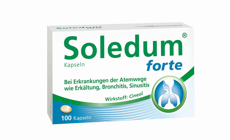 Soledum capsules forte | Cold capsules with cineole for inflammation of the respiratory tract such as bronchitis 50 capsules (Soledum capsules forte, 100 capsules) Soledum capsules forte 100 pieces (pack of 1) - NewNest Australia