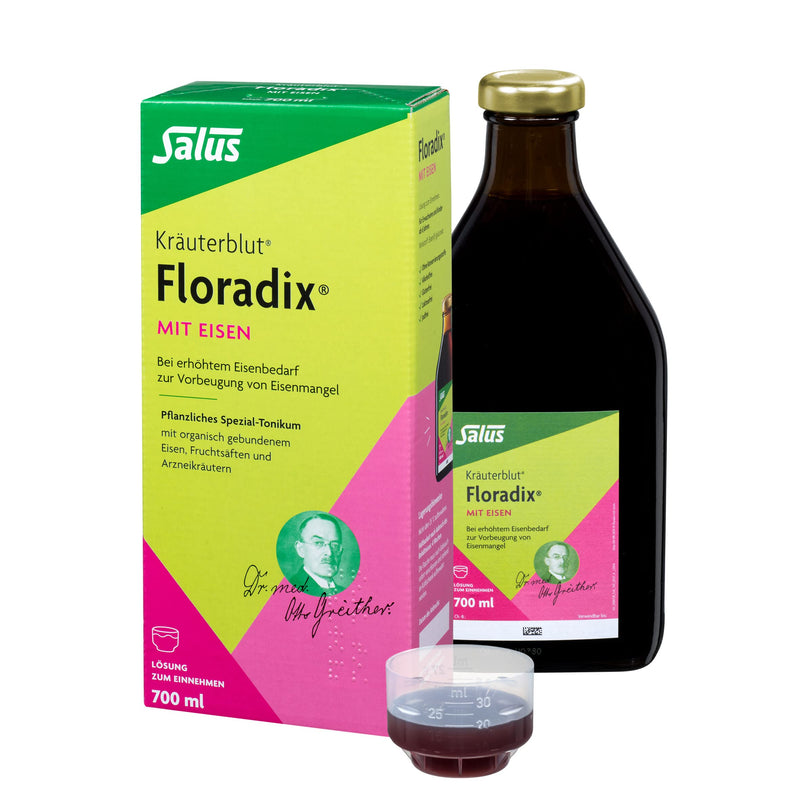 Floradix herbal blood with iron - oral solution 1x 700 ml - for increased iron requirements to prevent iron deficiency - herbal tonic, valuable herbal extracts and vitamin C - NewNest Australia