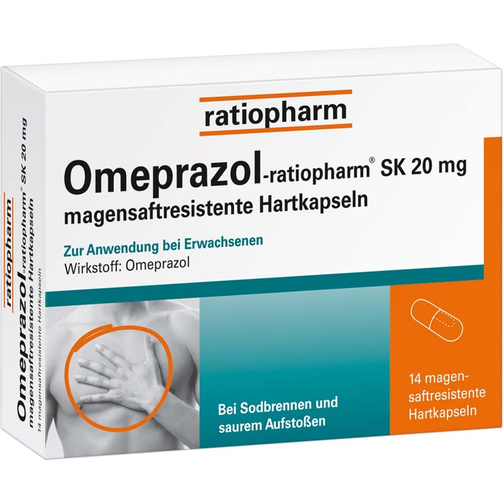 OMEPRAZOL ratiopharm SK 20 mg msr.Hard caps. 14 pcs - NewNest Australia