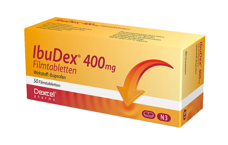 IbuDex 400 mg film-coated tablets for pain and fever, 50 tablets - NewNest Australia