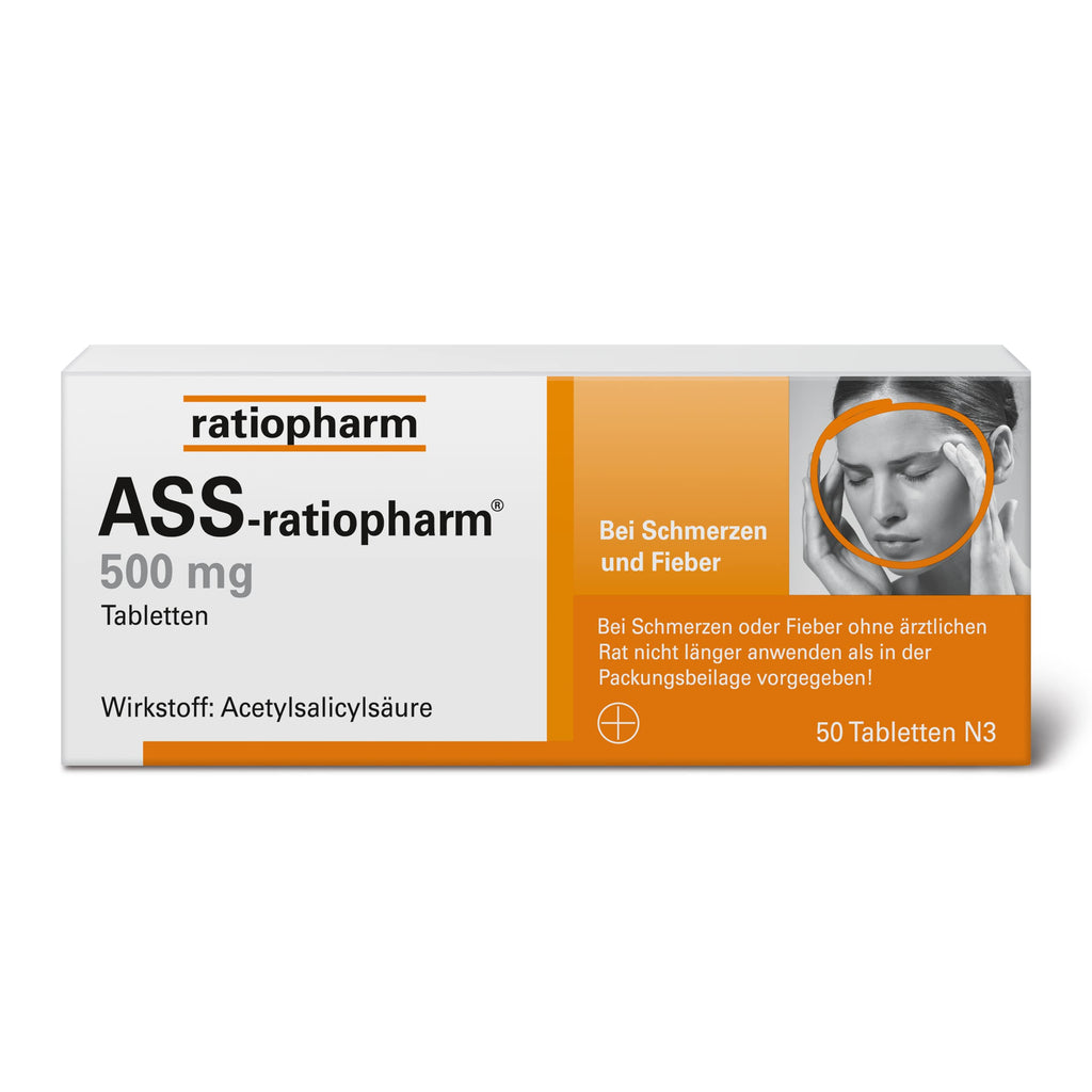 ASS-ratiopharm® 500 mg tablets: A classic among painkillers, 50 tablets 50 pieces (pack of 1) - NewNest Australia