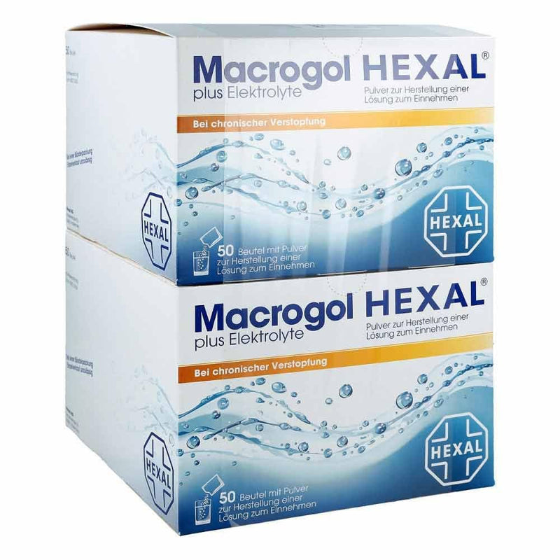 Macrogol HEXAL® plus electrolytes | 100 (2x50) bags | Effective help for chronic constipation | Gets the intestines moving gently and effectively - NewNest Australia