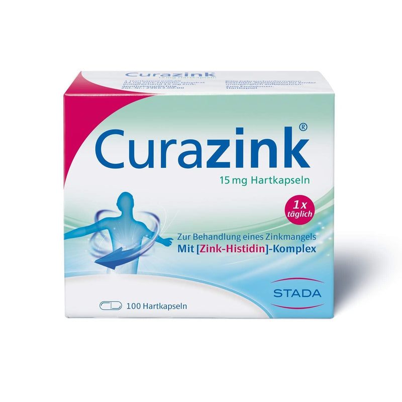 Curazink hard capsules - medicine for the use of a clinically proven zinc deficiency - high dose with 15 mg zinc in the unique zinc-histidine complex - 1 x 100 hard capsules - NewNest Australia