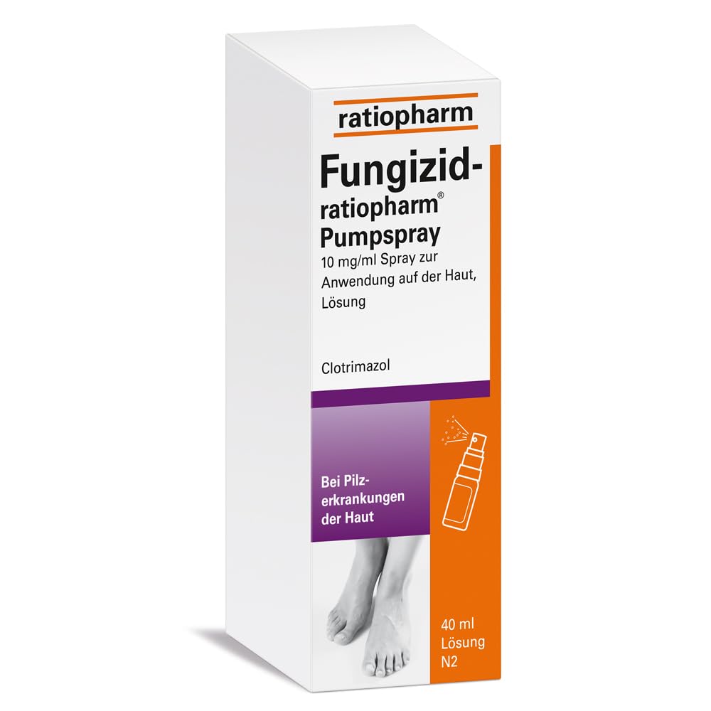 Fungicide ratiopharm® pump spray with the active ingredient clotrimazole. For the gentle treatment of various fungal diseases of the skin, such as: B. Athlete's foot, 10 mg/ml spray - NewNest Australia