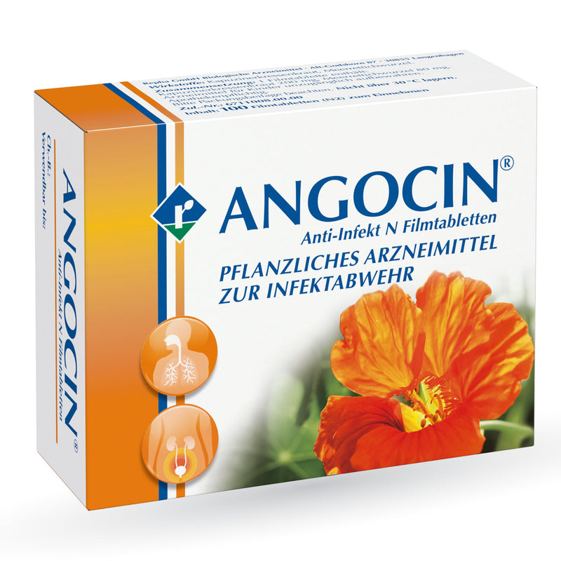 ANGOCIN Anti-Infection N - herbal medicine to ward off infections - for colds and bladder infections - 1 x 100 film-coated tablets 100 pieces (pack of 1) - NewNest Australia