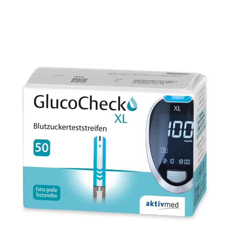 GlucoCheck XL blood sugar test strips, 50 pieces, for checking blood sugar levels (device is not included!) - NewNest Australia