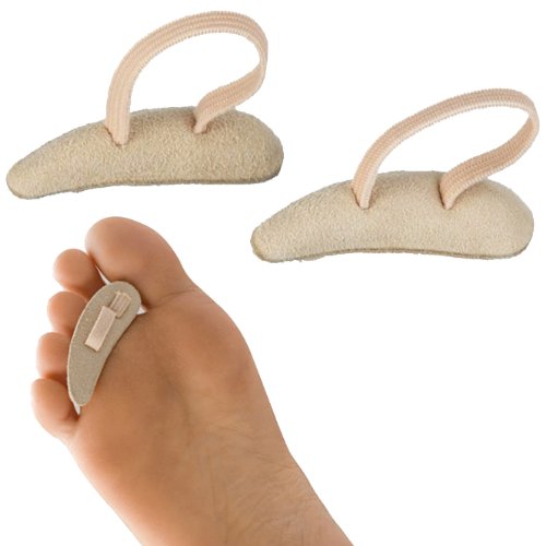 2x hammer toe cushions, gentle correction and relief, Kosmetex hammer toe pads, leather-covered, medium - right, 2 pieces (pack of 1) - NewNest Australia