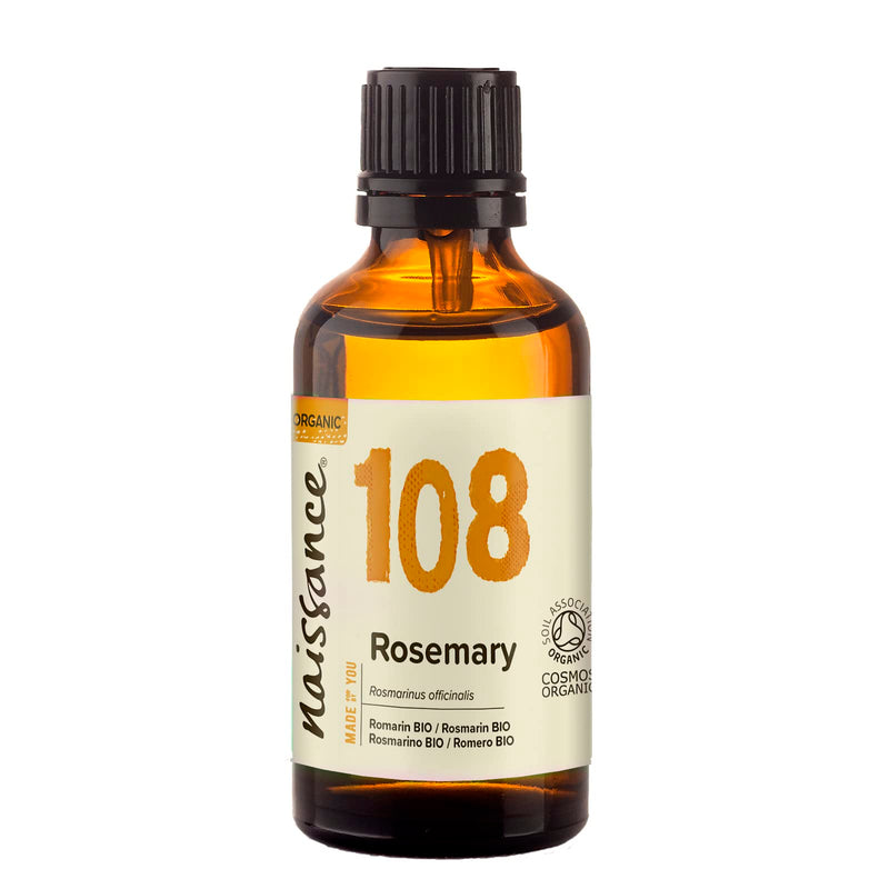 Naissance Rosemary Oil Organic (No. 108) - 50Ml - Pure Organic Rosemary Essential Oil For Hair, Beard, Face, Natural Cosmetics, Massage, Aromatherapy - Fragrance Oil For Aroma Diffusers - NewNest Australia