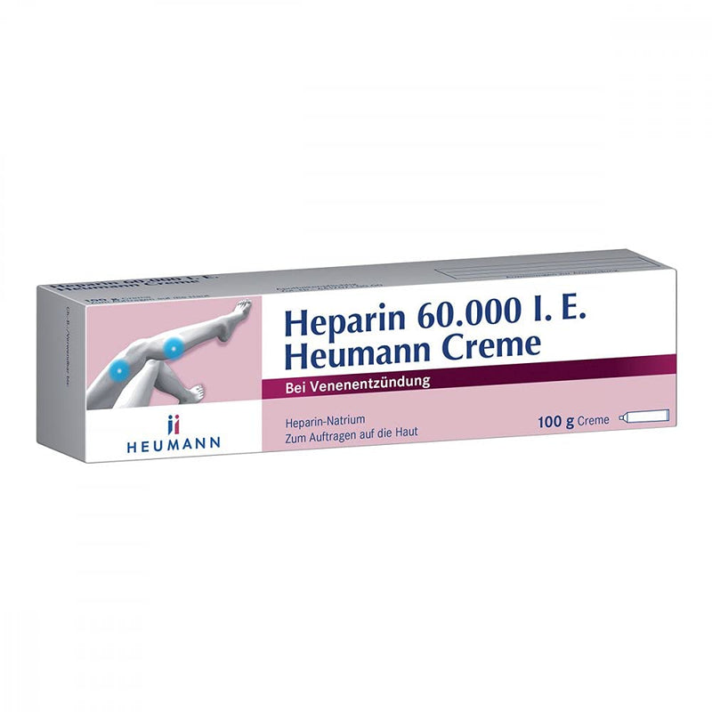 Heparin Heumann Cream 60,000 IU: Heparin sodium for application to the skin for blunt injuries and superficial phlebitis, 100 g 100 g (pack of 1) - NewNest Australia