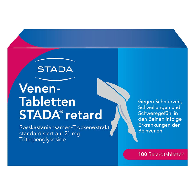 STADA retard vein tablets - purely herbal vein remedy - horse chestnut active ingredient - against pain, swelling and heaviness in the legs - 1 x 100 retard tablets 100 pieces (pack of 1) - NewNest Australia