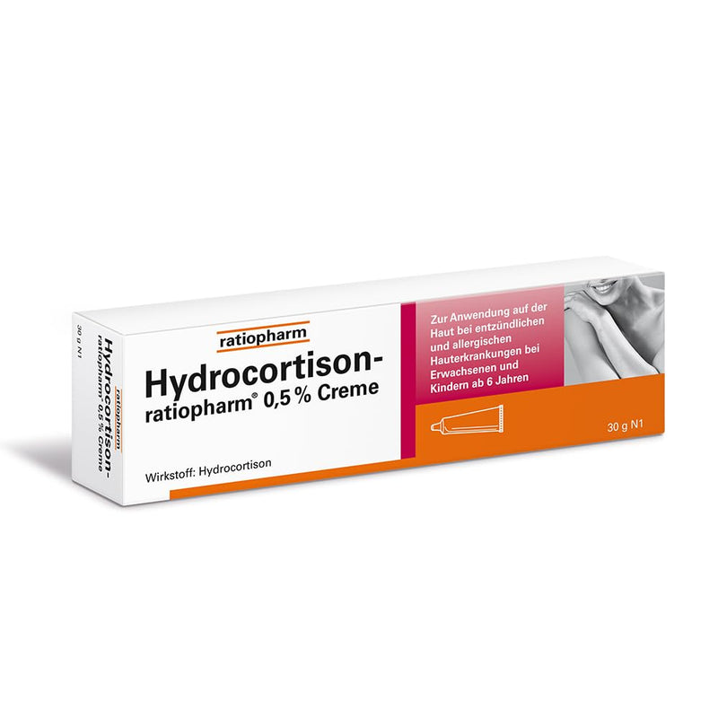 Hydrocortisone-ratiopharm® 0.5% cream for allergic and inflammatory skin irritations, itching, sunburn and insect bites. 30 g cream 30 g (pack of 1) - NewNest Australia