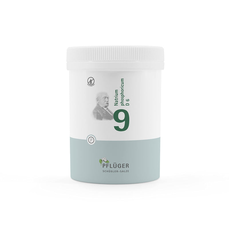 PFLÜGER Schüßler Salts No. 9 Natrum phosphoricum D6 - 1000 tablets - The salt of metabolism - gluten-free - NewNest Australia