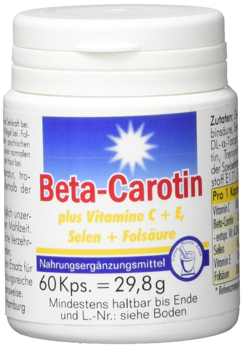 Pharma-Peter BETA CAROTINE + Vitamin C + E, 60 capsules - NewNest Australia