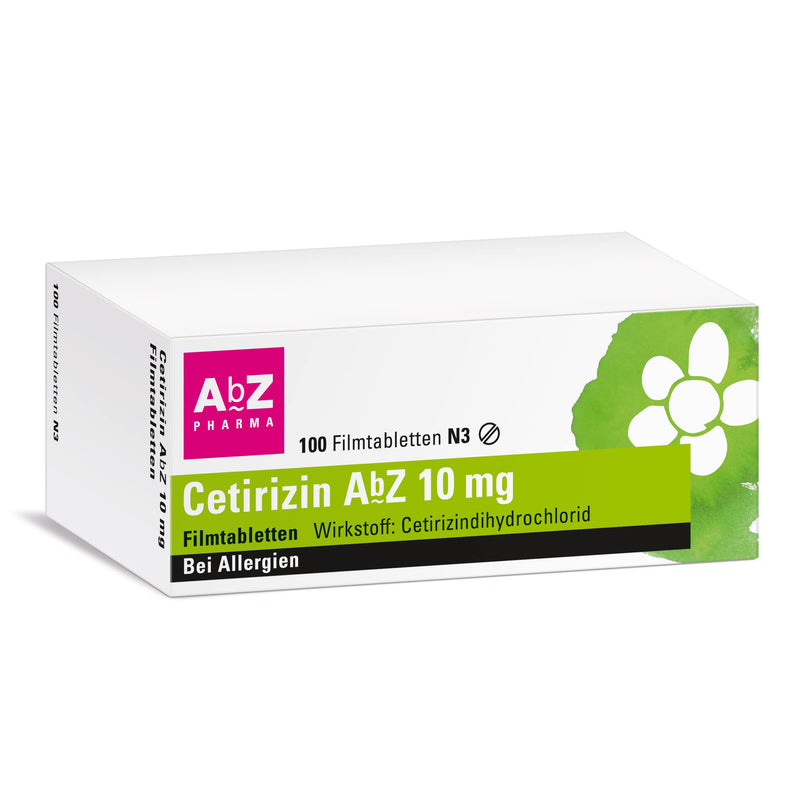 Cetirizin AbZ 10 mg film-coated tablets: For the treatment of hay fever and chronic hives, 100 film-coated tablets - NewNest Australia