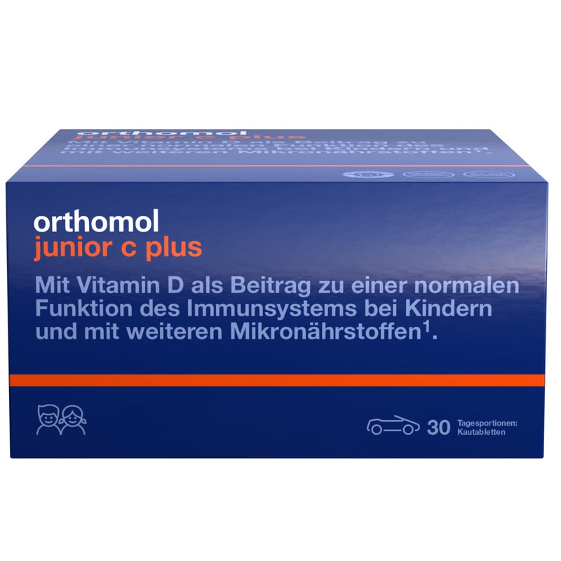 Orthomol junior C plus - with vitamin C to contribute to the normal function of the immune system - forest fruit flavor - chewable tablets with 30 x daily portions - NewNest Australia