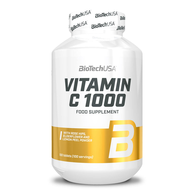BioTechUSA Vitamin C 1000 + BioFlavonoids | Multiple sources | Immune support | Rose hip, elderflower & lemon, 100 tablets 100 pieces (pack of 1) - NewNest Australia