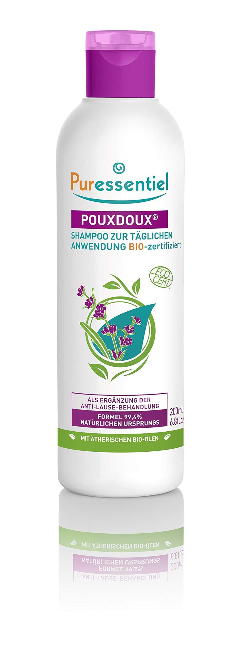 Puressentiel - Anti-Lice - Poudoux Shampoo For Daily Use Certified Organic - Removes Lice, Larvae And Nits - Active Ingredient 100% Of Natural Origin - 200 Ml - NewNest Australia