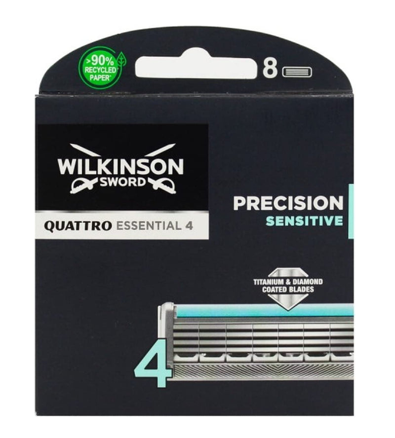 Wilkinson Sword Quattro Titanium Sensitive Razor Blades for Men's Razors, Pack of 8 - NewNest Australia
