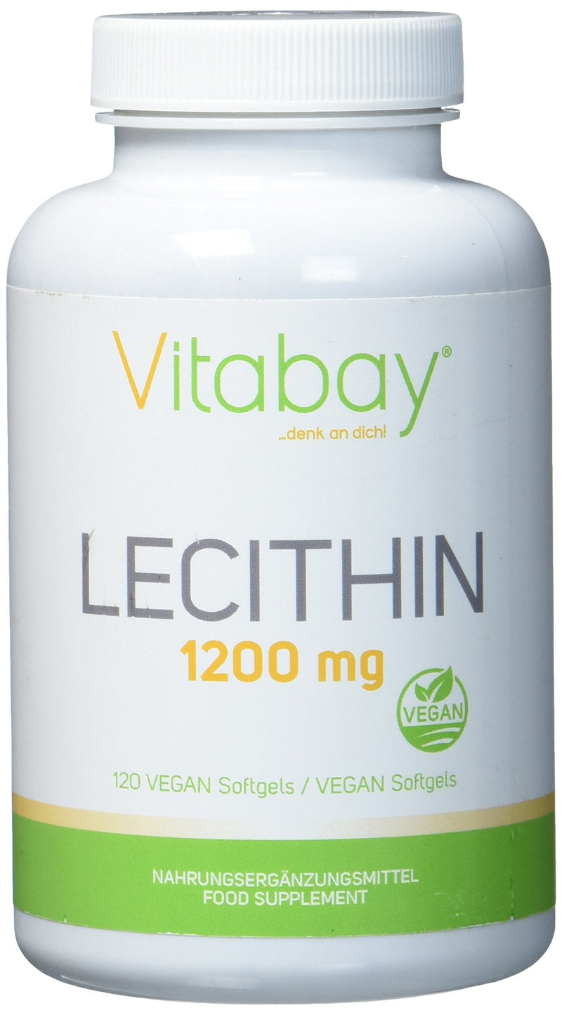 Vitabay Lecithin 1200 Mg | 120 Vegan Soy Lecithin Softgels | Soy Lecithin With Phosphatidylcholine | Purely Organic & Without Genetic Engineering | Breastfeeding Vitamins With Vitamin E | Lecithin Powder Alternative 120 Pieces (Pack Of 1) - NewNest Australia