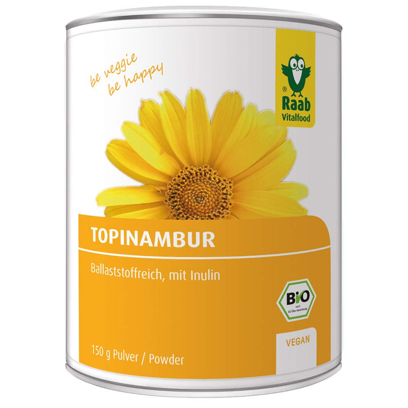 Raab Vitalfood Organic Jerusalem Artichoke Powder, Vegan, High in Fiber, with Inulin, No Additives, Laboratory Tested, Sun Root, Pack of 1 (150 g) - NewNest Australia