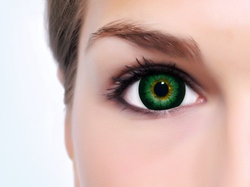 Lens finder Lenzera Circle Lenses green 'Babe Green' without and with strength + combination solution + container 15mm Big Eyes colored contact lenses BABE GREEN - NewNest Australia